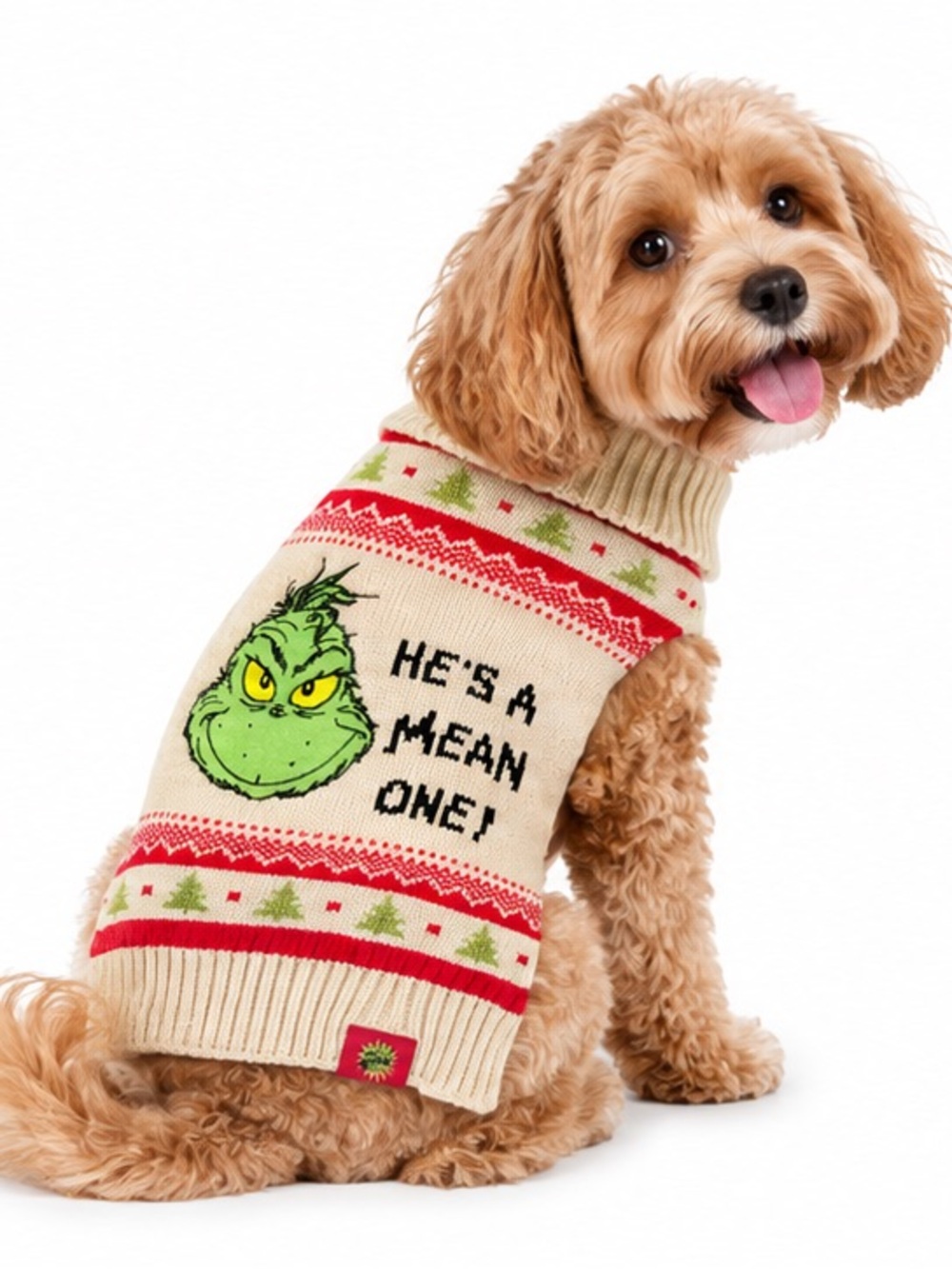 NEW - The Grinch “He’s a Mean One!” Dog Christmas Sweater – Size Medium